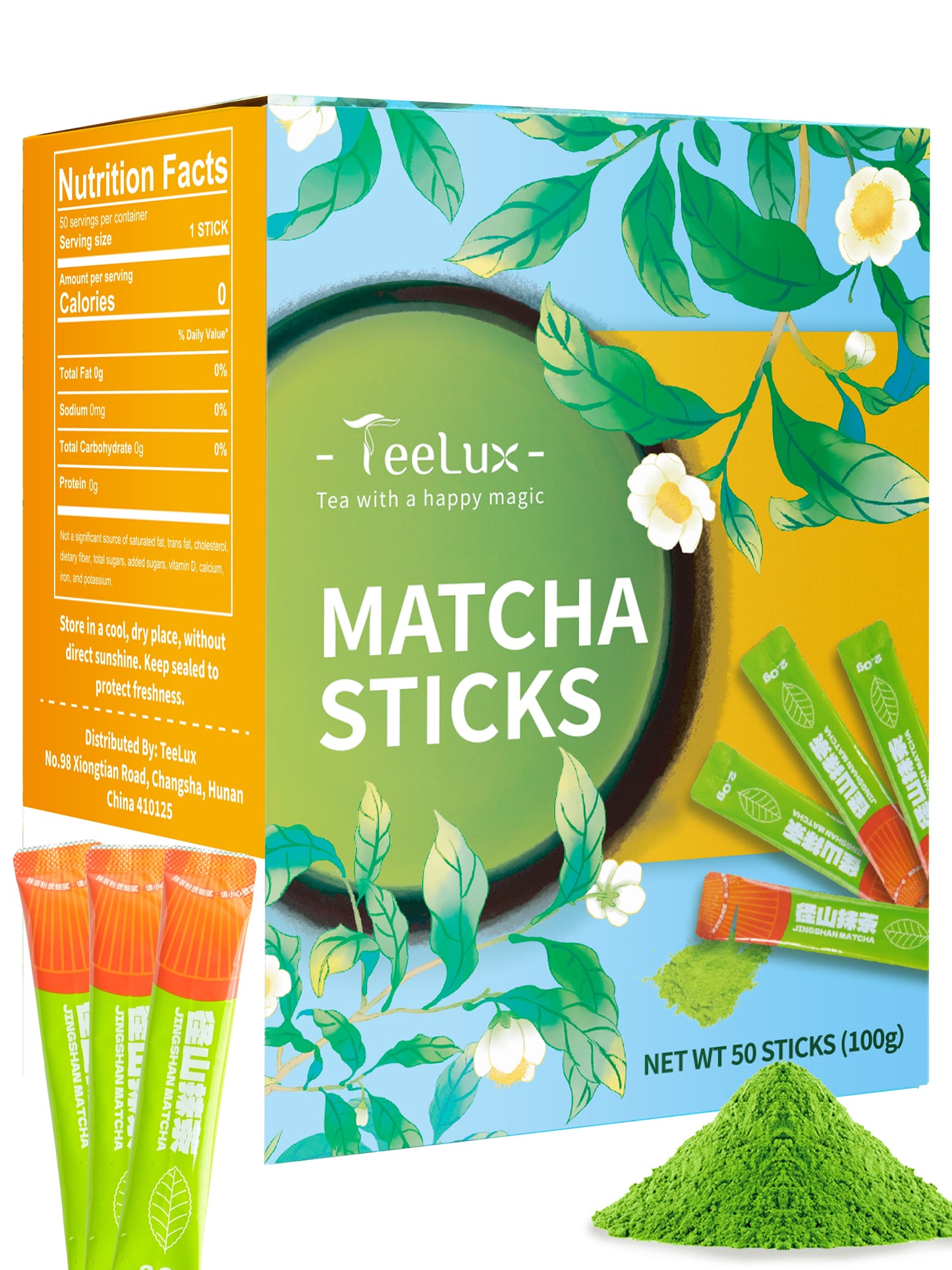 Matcha Green Tea Powder, First Harvest Culinary Grade Matcha Single Serve Packets, 50 Count