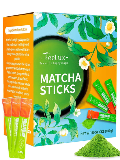 Matcha Green Tea Powder, First Harvest Culinary Grade Matcha Single Serve Packets, 50 Count