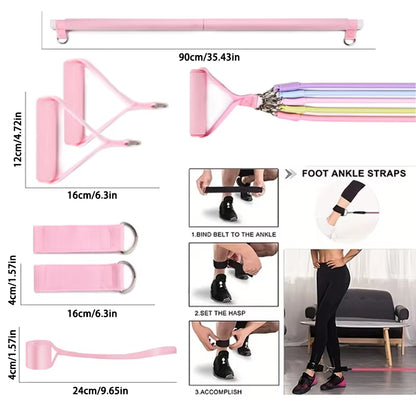 Macaron Color Tension Rope Tensioner Tension Belt Elastic Rope Fitness Set Training Belt Fitness Training Household Equipment