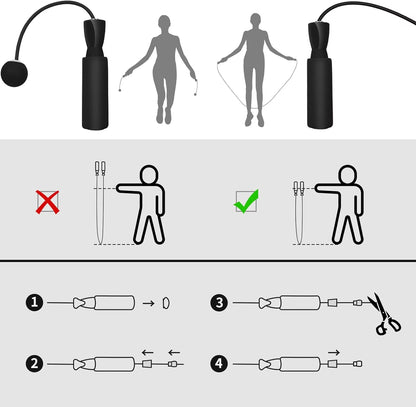 1Pc Heavy Cordless Skipping Rope, Fitness Jump Rope with Big Ball, Suitable for Household Indoor Sports, Fat Burning