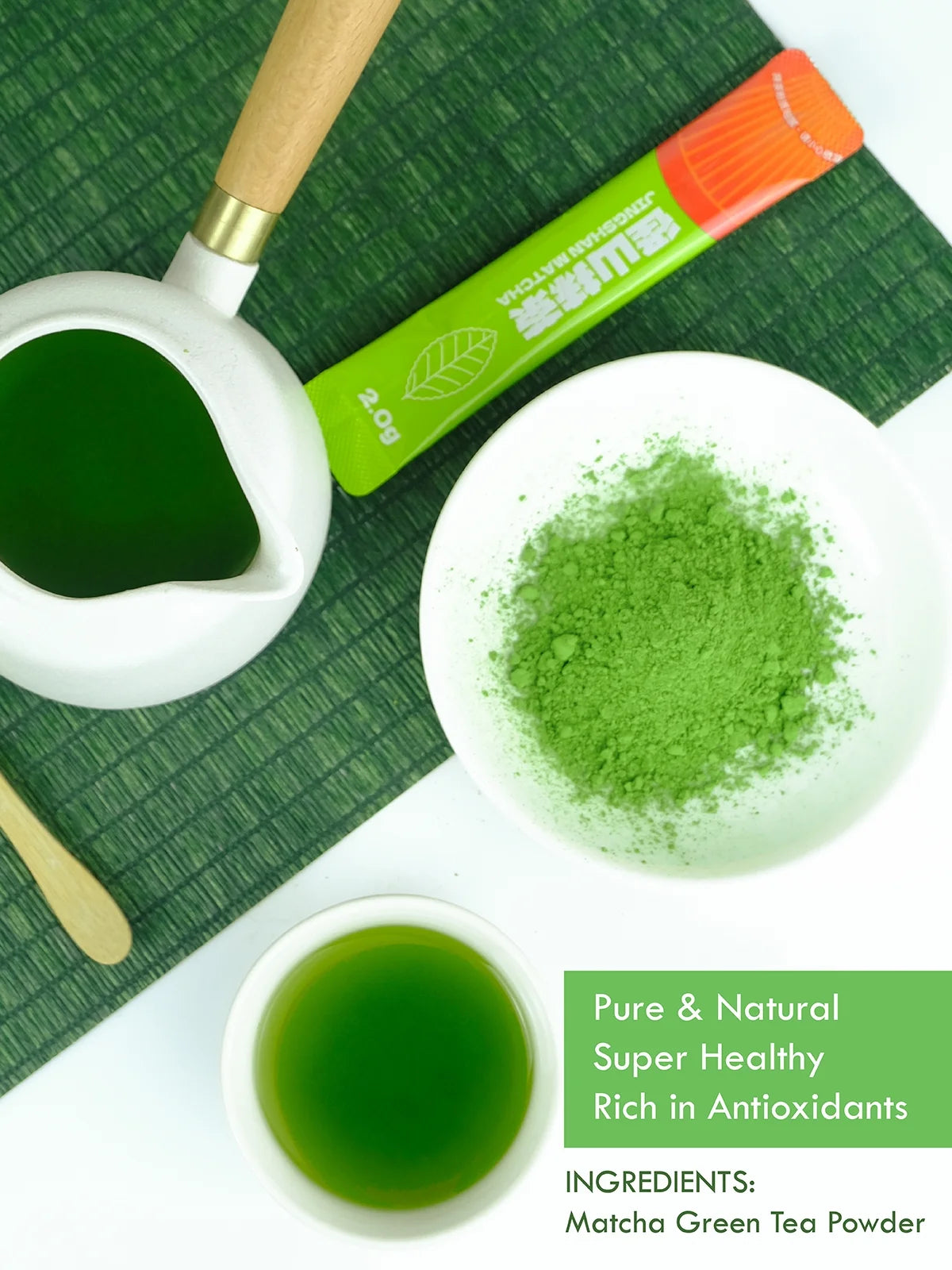 Matcha Green Tea Powder, First Harvest Culinary Grade Matcha Single Serve Packets, 50 Count